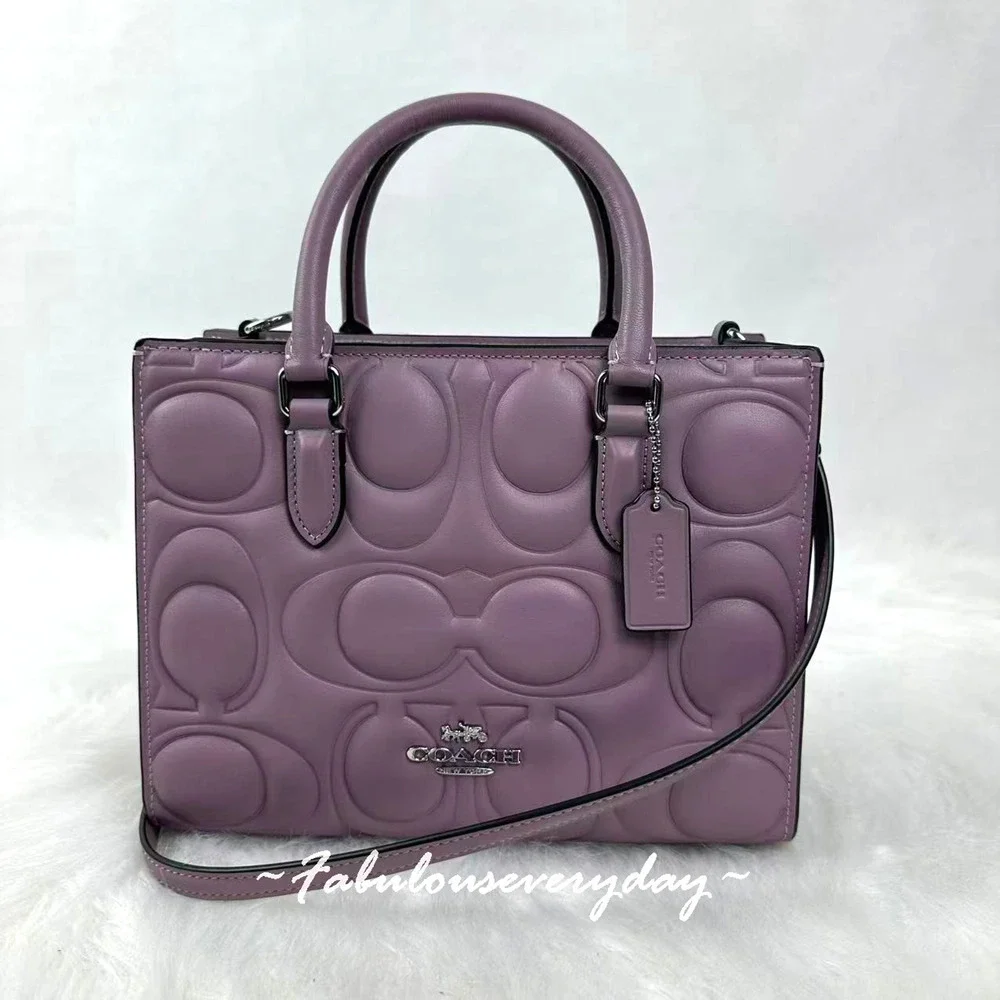 Coach Maggie Small Tote Bag Crossbody In Signature Leather/Sv/Jasmine CY670 NWT